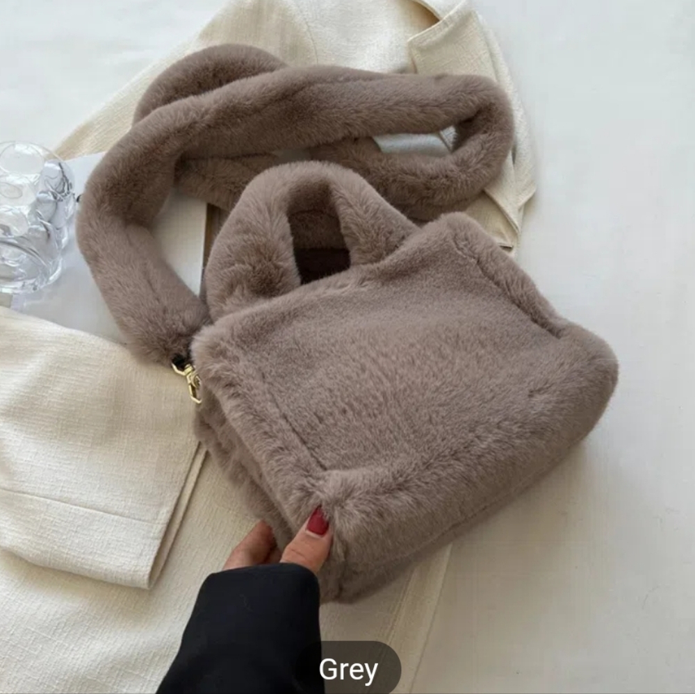 Brand New Small Women Faux Fur  Shoulder /Crossbody Bag